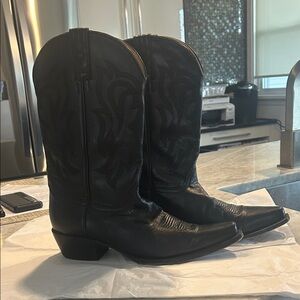 Shyanne Authentic Leather Black Western Boots Unisex/ women size 11/ men 9